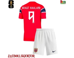 Norge Erling Haaland #9 Hemmakläder Barn VM 2026 Kortärmad (+ Korta byxor)
